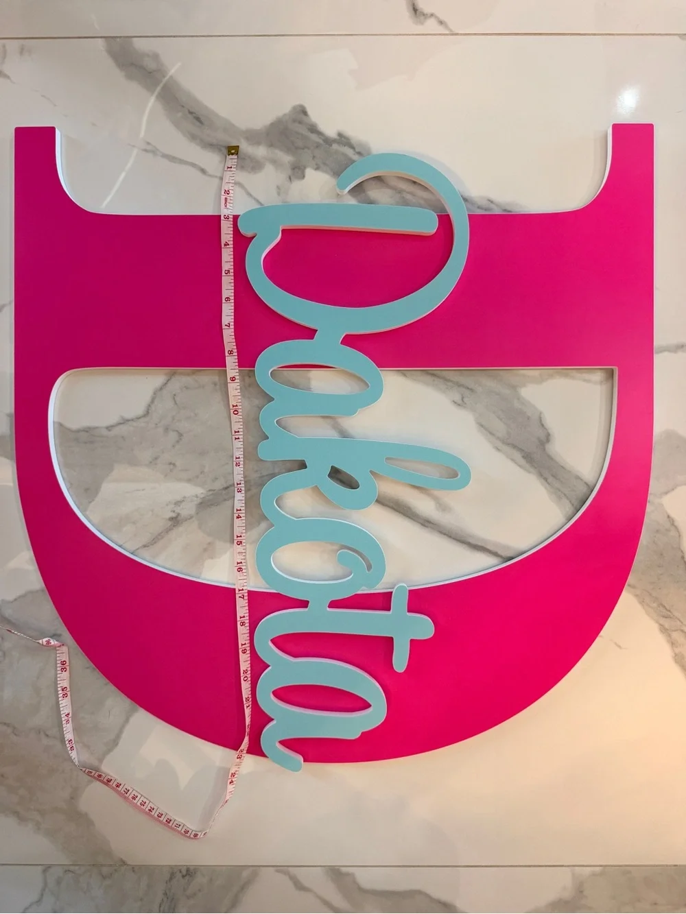Personalized Dakota Wall Letter - Pink and Light Blue